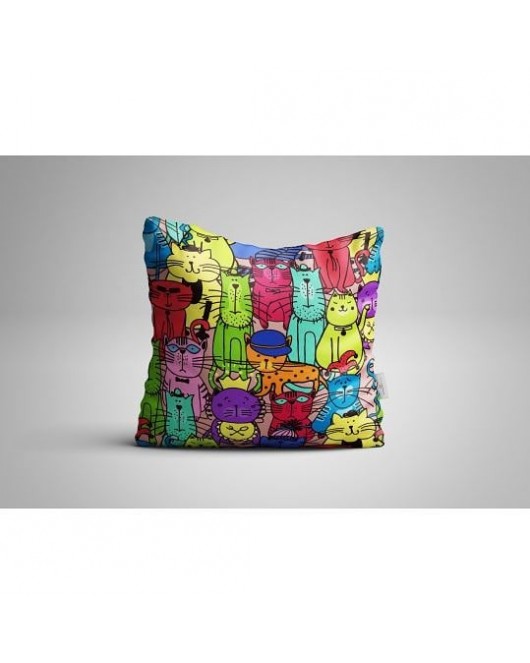 Dijital Baskılı Kırlent Kılıfı 4 Adet 43 x 43 - 43 x 43