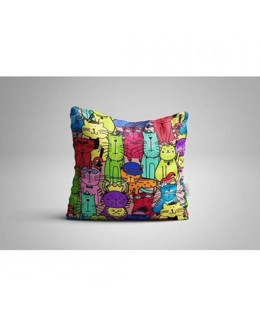 Dijital Baskılı Kırlent Kılıfı 4 Adet 43 x 43 - 43 x 43