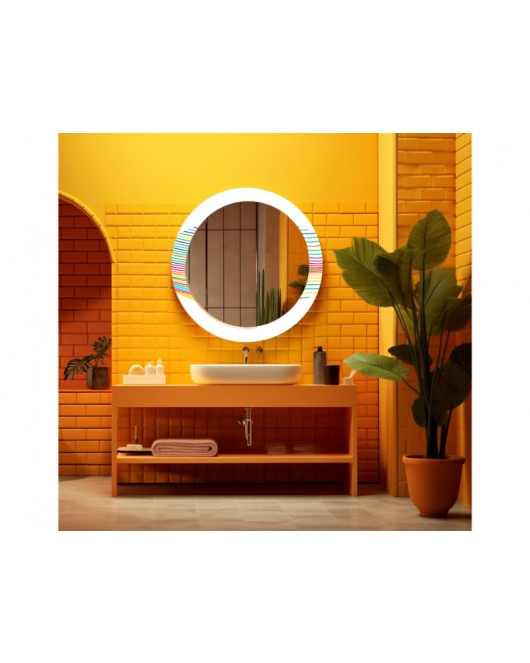 Dekorarif Desenli Yuvarlak Banyo