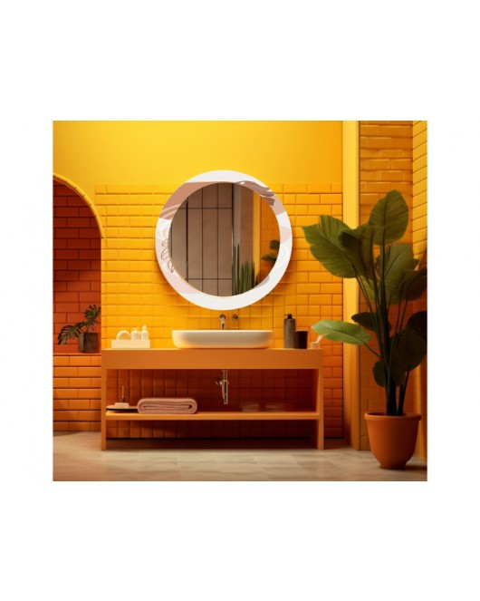 Dekorarif Desenli Yuvarlak Banyo