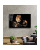 Aslan Hayvan Cam Tablo 4mm Dayanıklı Temperli Cam