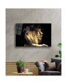 Aslan Hayvan Cam Tablo 4mm Dayanıklı Temperli Cam