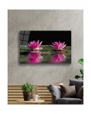 Lotus Çiçeği Cam Tablo 4mm Dayanıklı Temperli Cam