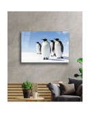 Penguen Hayvan Cam Tablo 4mm Dayanıklı Temperli Cam