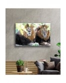 Aslan Hayvan Cam Tablo 4mm Dayanıklı Temperli Cam