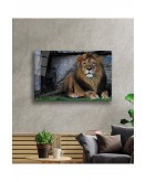 Aslan Hayvan Cam Tablo 4mm Dayanıklı Temperli Cam