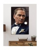 Yapay Zeka Atatürk Portresi Cam Tablo, Ev Ve Ofis Duvar Dekoru, Büyük Temperli Cam Tablo