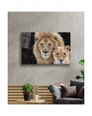 Aslan Hayvan Cam Tablo 4mm Dayanıklı Temperli Cam