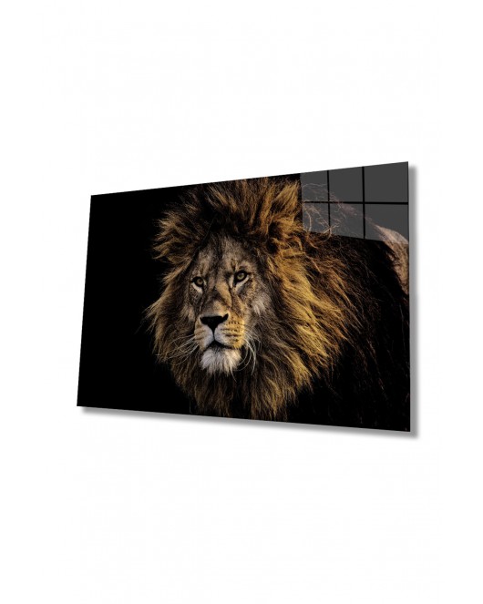 Aslan 20 Hayvan Cam Tablo
