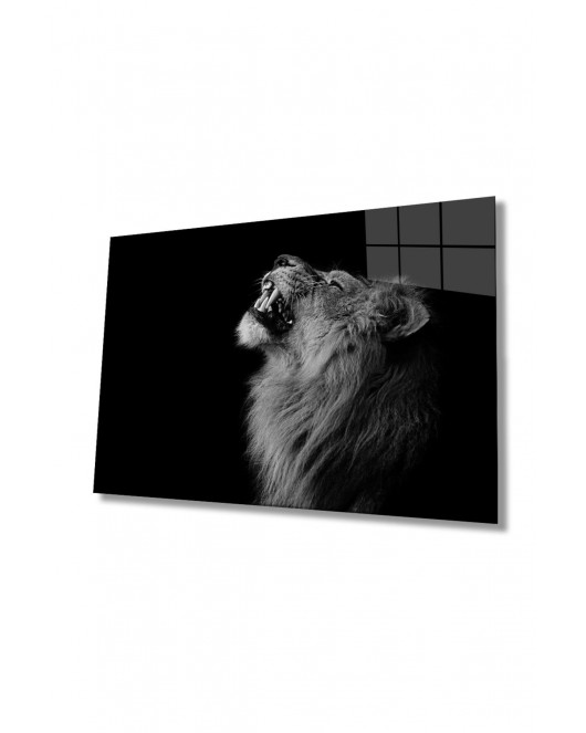 Aslan Hayvan Cam Tablo 4mm Dayanıklı Temperli Cam