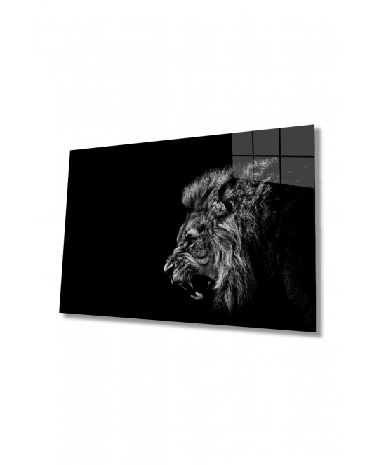 Aslan Hayvan Cam Tablo