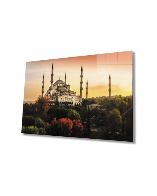 Istanbul Cami Manzara 4mm Dayanıklı Cam Tablo Temperli Cam