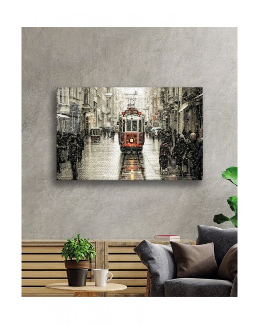 Istanbul Istiklal Caddesi Manzara Dayanıklı Cam Tablo , Hediye