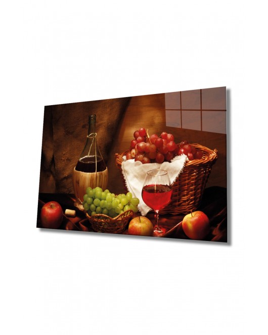 Meyveler Cam Tablo 4mm Dayanıklı Temperli Cam