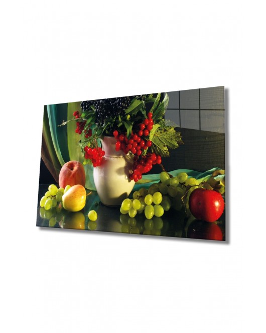Meyveler Cam Tablo 4mm Dayanıklı Temperli Cam
