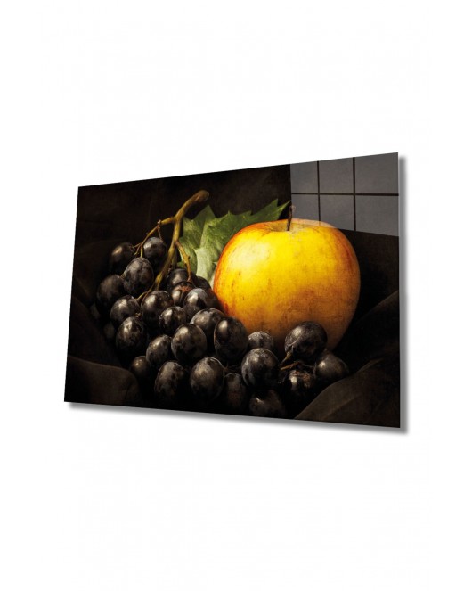 Meyveler Cam Tablo 4mm Dayanıklı Temperli Cam