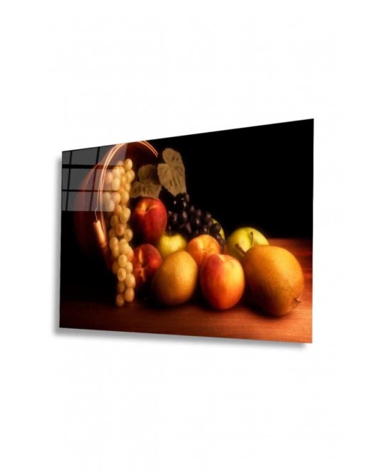 Meyveler Cam Tablo 4mm Dayanıklı Temperli Cam