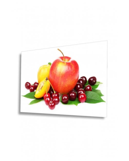 Meyveler Cam Tablo 4mm Dayanıklı Temperli Cam