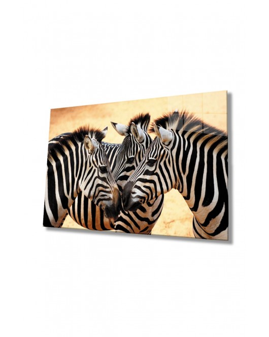 Zebra Hayvan Cam Tablo 4mm Dayanıklı Temperli Cam