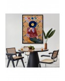 Çerçeveli Sansalyede Oturan Adam Pop Art Tablo-7978