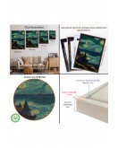 Çerçeveli Vincent Van Gogh Tarzı Dalgalı Deniz Tablosu-7689