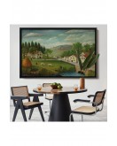 Çerçeveli Rousseau - Bebek Arabaları Pastoral Tablosu-7108
