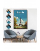 Çerçeveli Fransa Paris Eyfel Kulesi Tablosu-7809