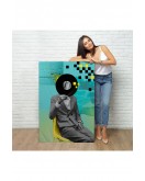 Çerçeveli Plak Kafalı Adam Pop Art Tablosu-7877