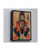 Çerçeveli Sevimli Japon Kız Tablosu-7799