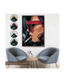 Çerçeveli Sigara İçen Pop Art Kadın Tablosu-7929