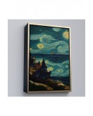 Çerçeveli Vincent Van Gogh Tarzı Dalgalı Deniz Tablosu-7689