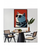 Çerçeveli Cool Kedi Tablo-7643