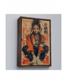 Çerçeveli Sevimli Japon Kız Tablosu-7799