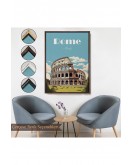 Çerçeveli Roma İtalya Kolezyum Tablo-7696