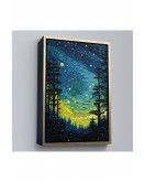 Çerçeveli Vincent Van Gogh Tarzı Yıldızlı Gece Tablosu-7518