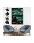 Çerçeveli Vincent Van Gogh Tarzı Dalgalı Deniz Tablosu-7689