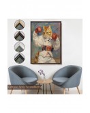 Çerçeveli Boks Eldivenli Sevimli Kedi Tablosu-7997