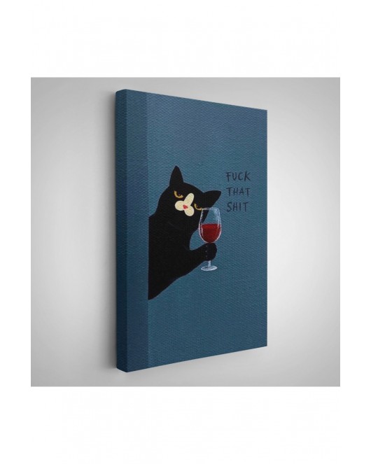 Çerçeveli Fuck That Shit Kedi Tablosu-7941