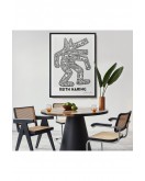 Çerçeveli Keith Haring - Köpek Tablosu - Dog-8047