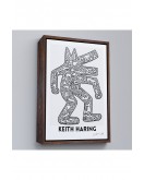 Çerçeveli Keith Haring - Köpek Tablosu - Dog-8047