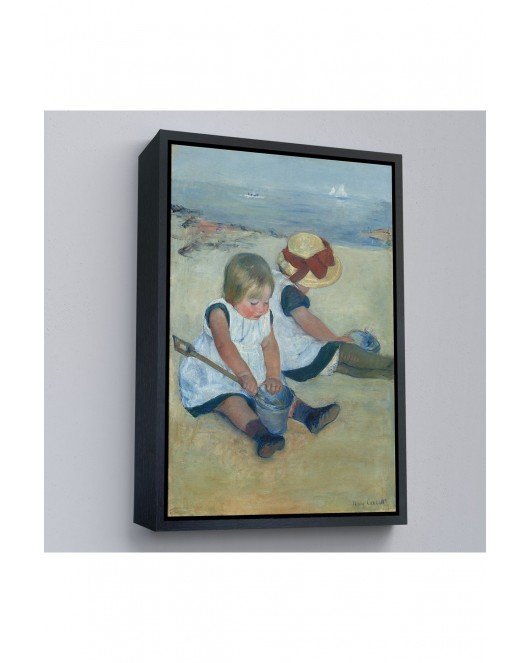 Çerçeveli Mary Cassatt - Sahilde Oynayan Çocuklar Tablo-8092