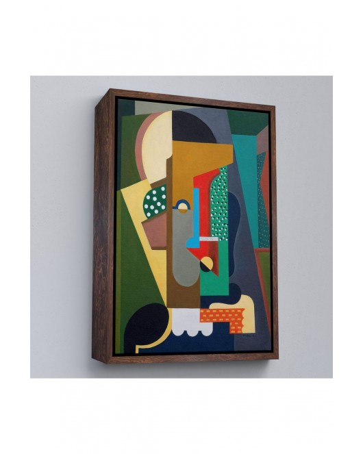Çerçeveli Auguste Herbin - Kübist Kompozisyon Tablo-8097
