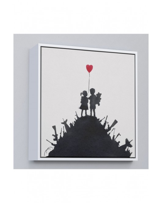 Çerçeveli Bansky Kids On Guns - Silahlı Çocuklar Tablosu-8336