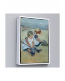 Çerçeveli Mary Cassatt - Sahilde Oynayan Çocuklar Tablo-8092