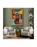 Çerçeveli Auguste Herbin - Mücevher Tablosu - Bijou-8080