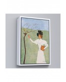 Çerçeveli Edward Penfield - Kuşlara Uzanan Kadın Tablo-8045