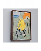Çerçeveli Edward Penfield - Bisikletli Sarı Takım Elbiseli Adam Tablosu-8044