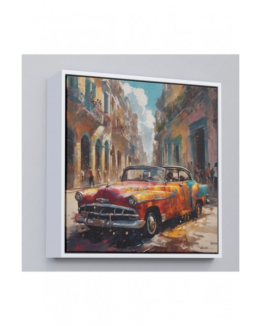 Çerçeveli Klasik Eski Araba Tablosu-8331