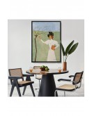 Çerçeveli Edward Penfield - Kuşlara Uzanan Kadın Tablo-8045