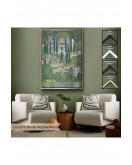 Çerçeveli Gustav Klimt - Cassone'Deki Kilise Selvili Manzara Tablosu-8095